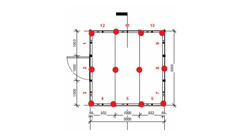 Bod 3x3m med saltak, byggesett
